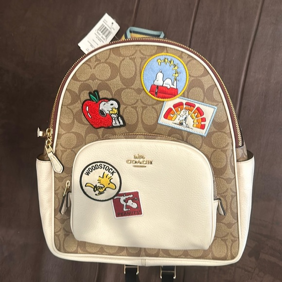 Coach X Peanuts Snoopy Backpack with Patches - Picture 1 of 6